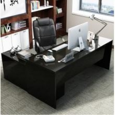 代富 办公桌组合办公家具员工桌卡位电脑桌台式老板桌 黑胡桃色 1.6m单桌+1右侧柜